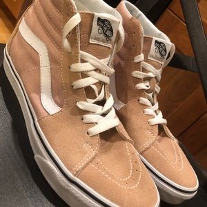 VANS light pink suede high tops